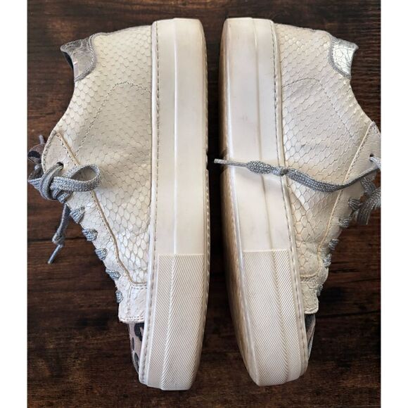 P448 Thea Python Roccia White Leather Platform Sneakers Size 35 - Picture 4 of 9